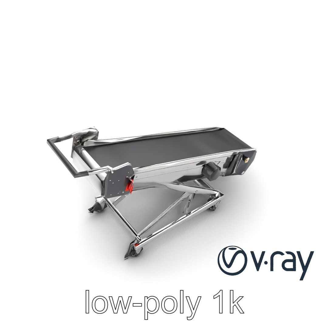 Baggage Conveyor Loader 3D Model – Low Poly PBR Industrial Asset, FBX - View 10