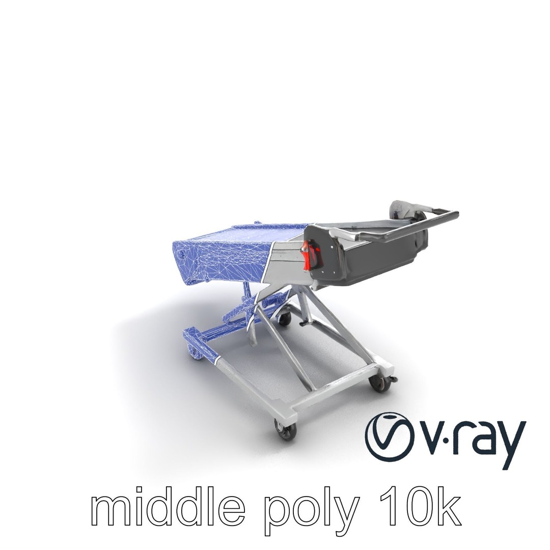 Baggage Conveyor Loader 3D Model – Low Poly PBR Industrial Asset, FBX - View 12