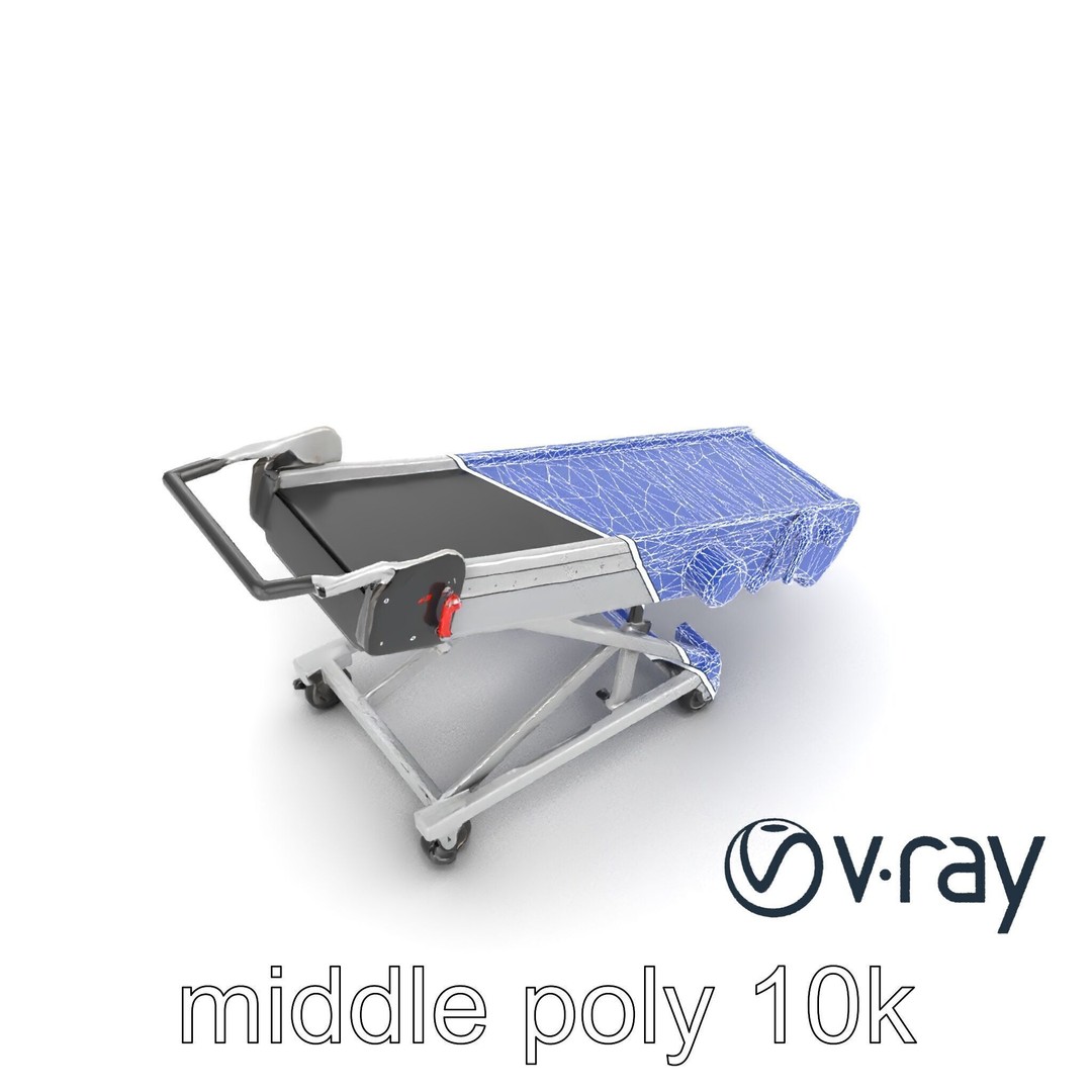 Baggage Conveyor Loader 3D Model – Low Poly PBR Industrial Asset, FBX - View 22