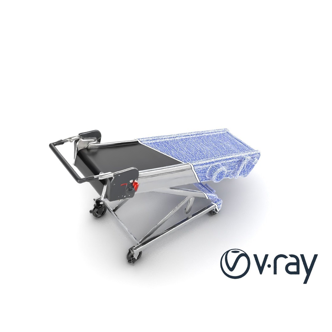 Baggage Conveyor Loader 3D Model – Low Poly PBR Industrial Asset, FBX - View 25
