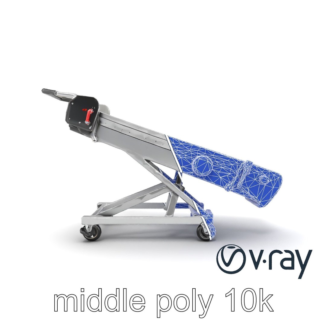Baggage Conveyor Loader 3D Model – Low Poly PBR Industrial Asset, FBX - View 29