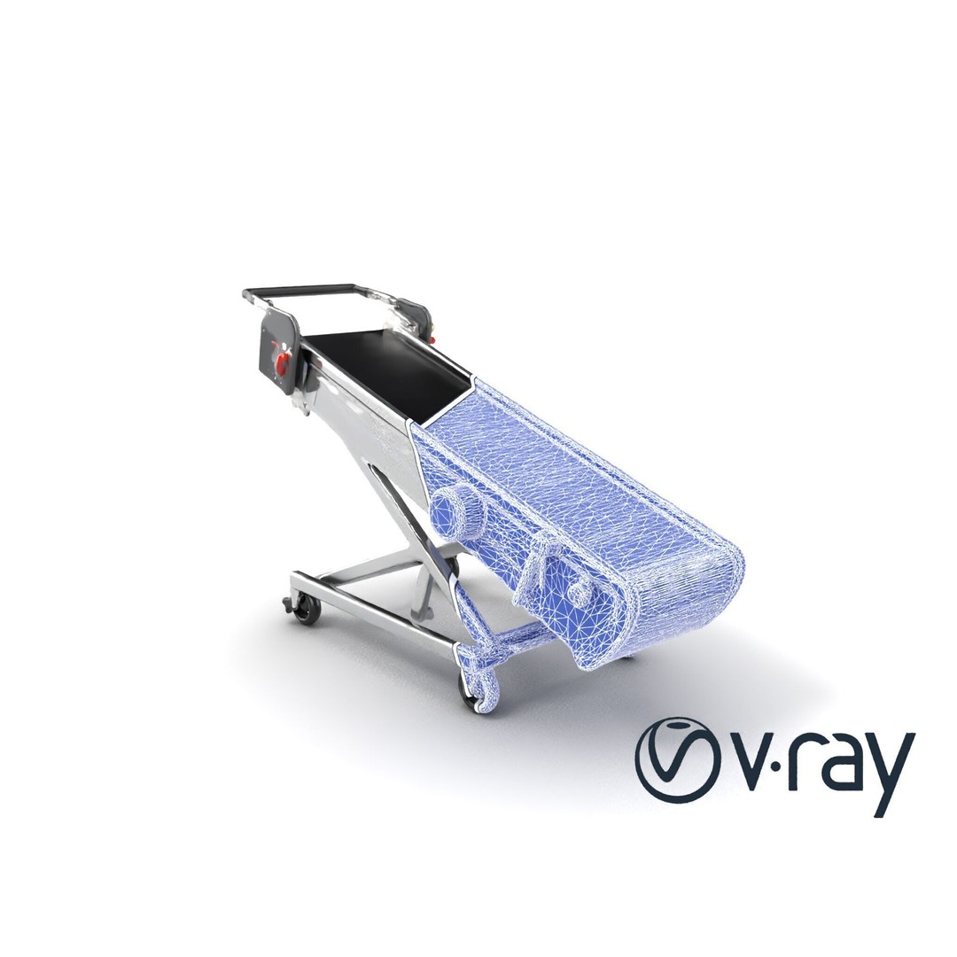 Baggage Conveyor Loader 3D Model – Low Poly PBR Industrial Asset, FBX - View 30