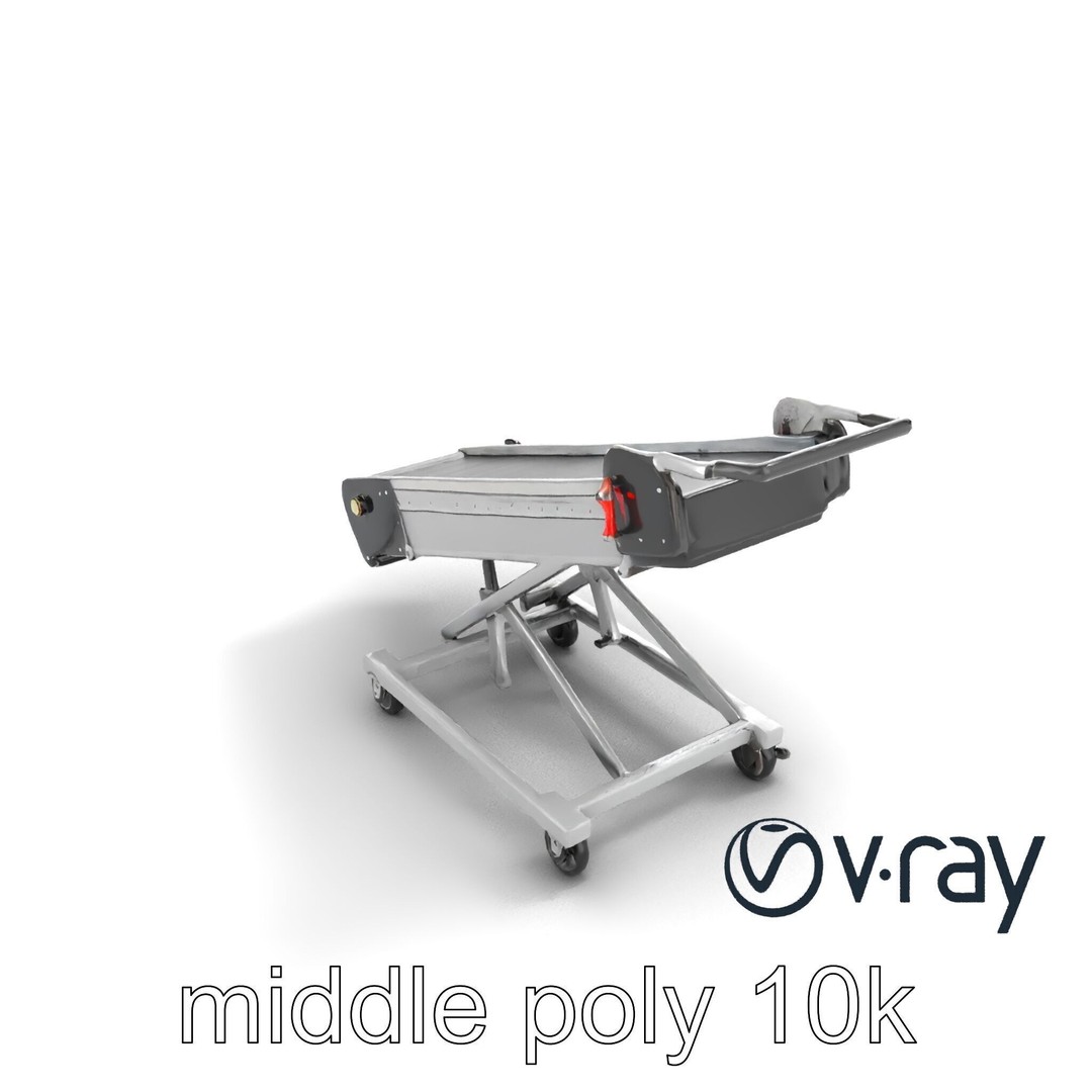 Baggage Conveyor Loader 3D Model – Low Poly PBR Industrial Asset, FBX - View 6