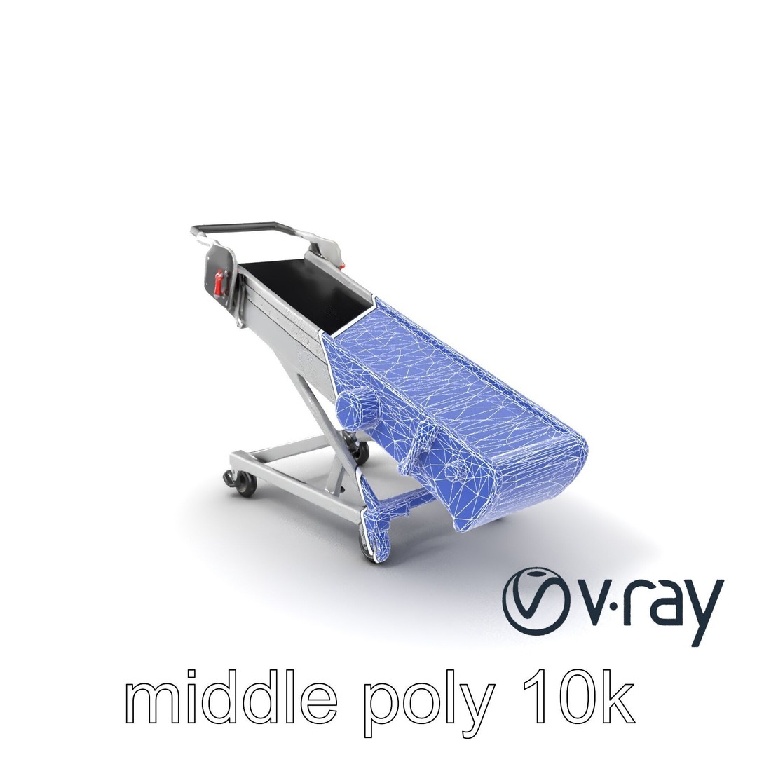 Baggage Conveyor Loader 3D Model – Low Poly PBR Industrial Asset, FBX - View 9