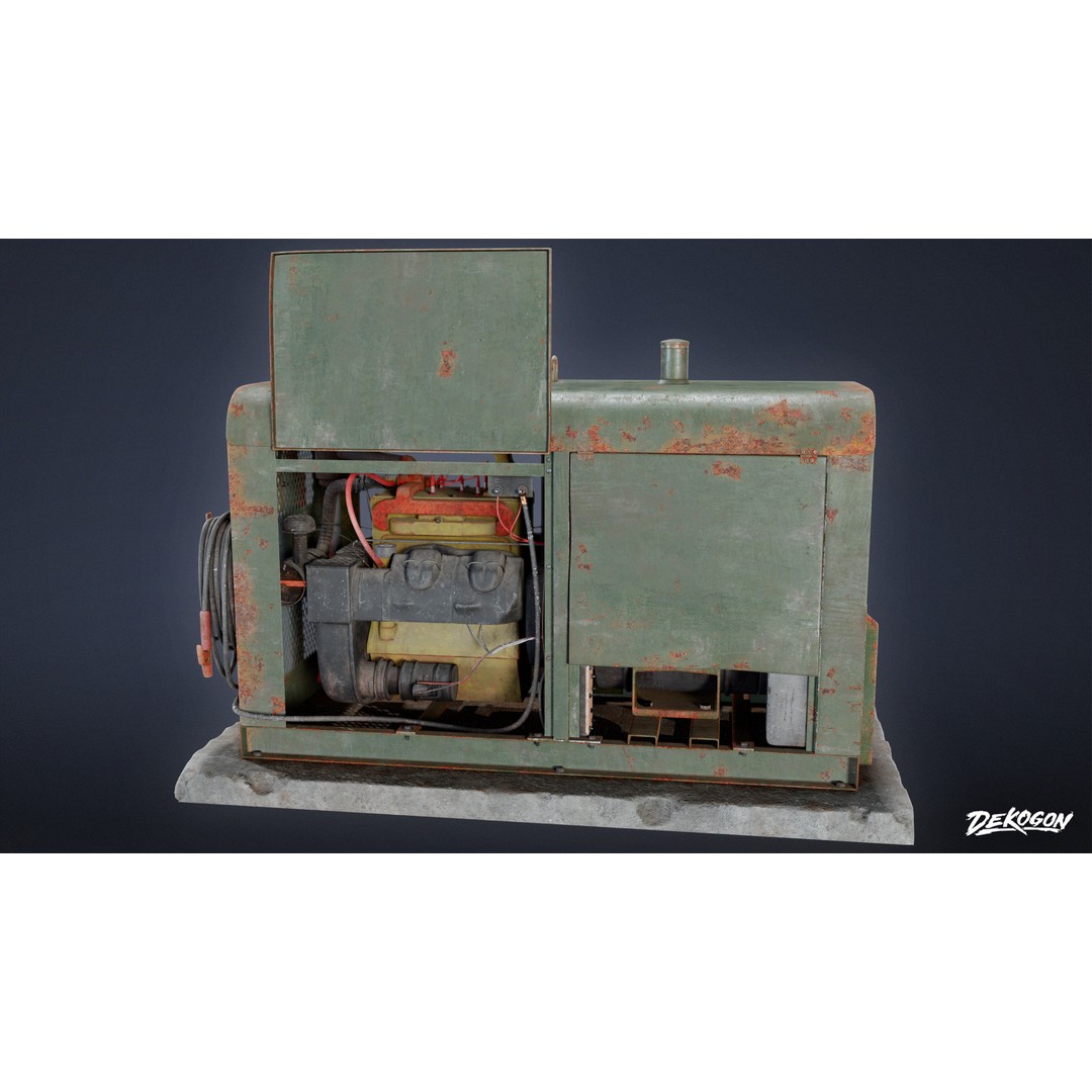 Generator 3D Model – Low Poly Industrial Asset, FBX, Game Ready - View 5