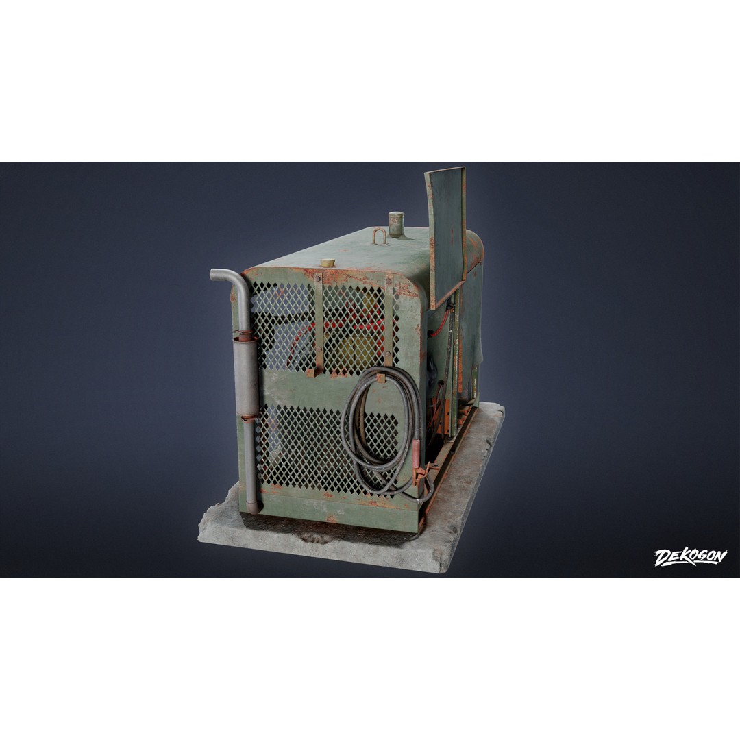 Generator 3D Model – Low Poly Industrial Asset, FBX, Game Ready - View 6