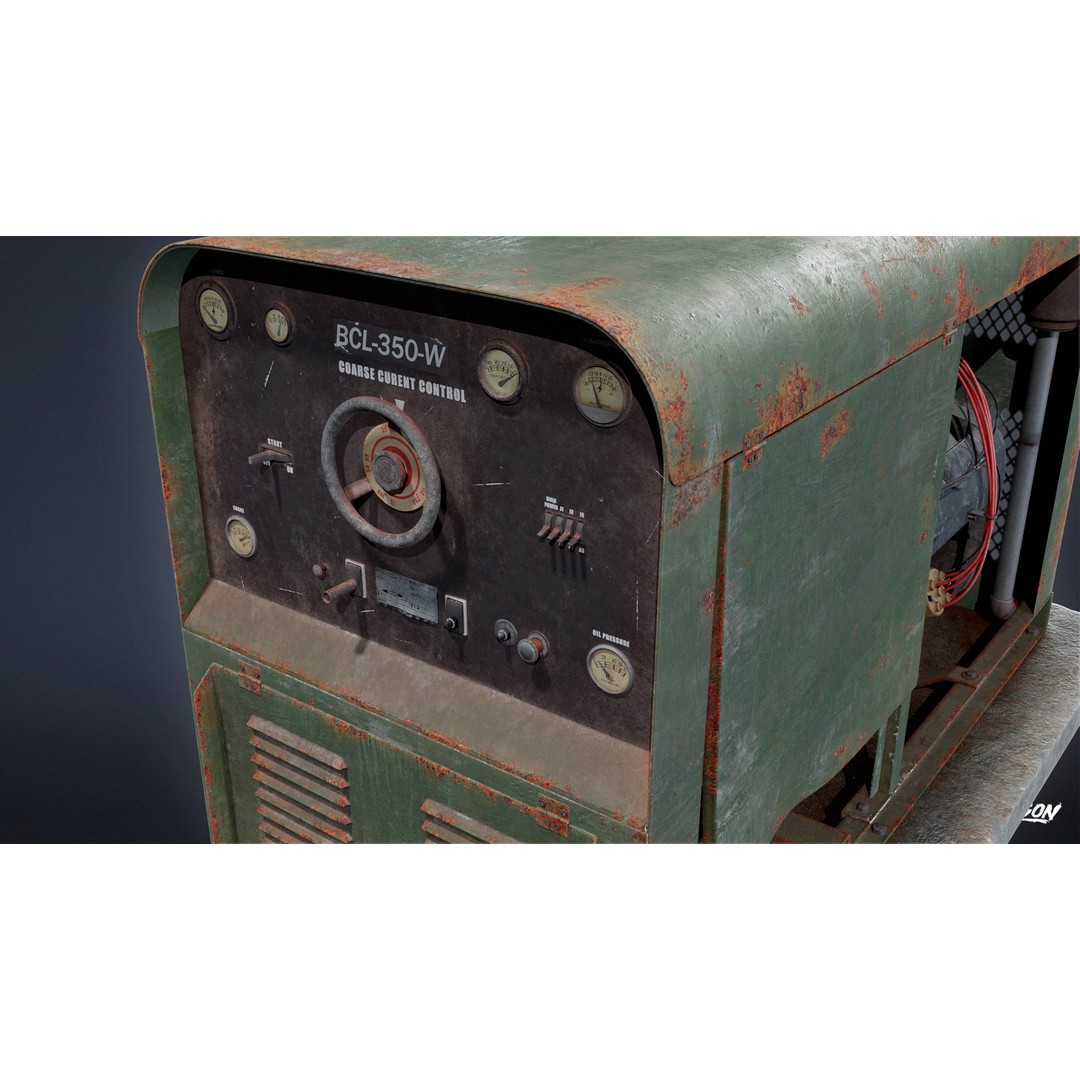 Generator 3D Model – Low Poly Industrial Asset, FBX, Game Ready - View 7