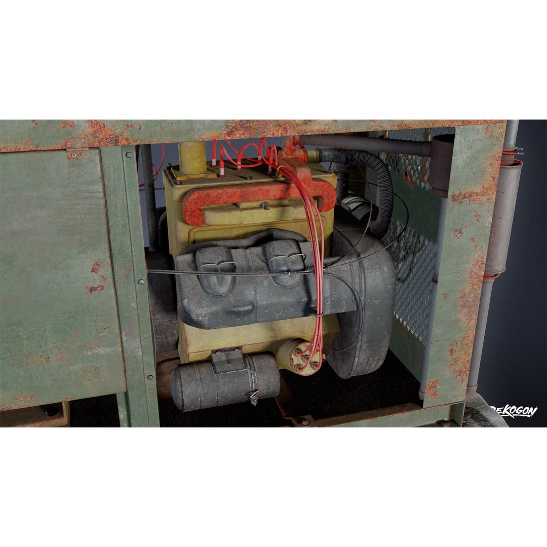 Generator 3D Model – Low Poly Industrial Asset, FBX, Game Ready - View 8