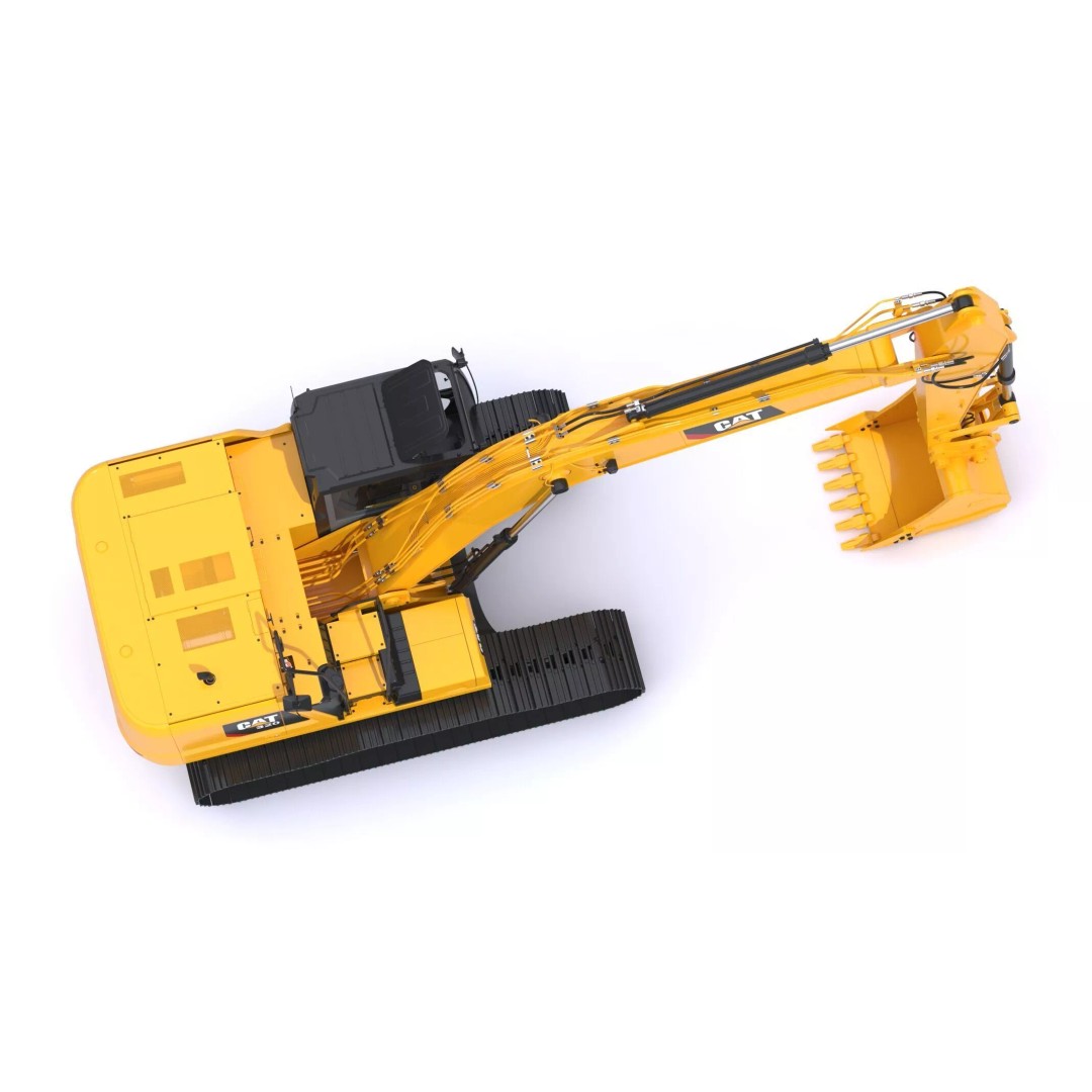 CAT Medium Excavator 320 3D Model – High-Poly PBR Game Asset, FBX - View 14