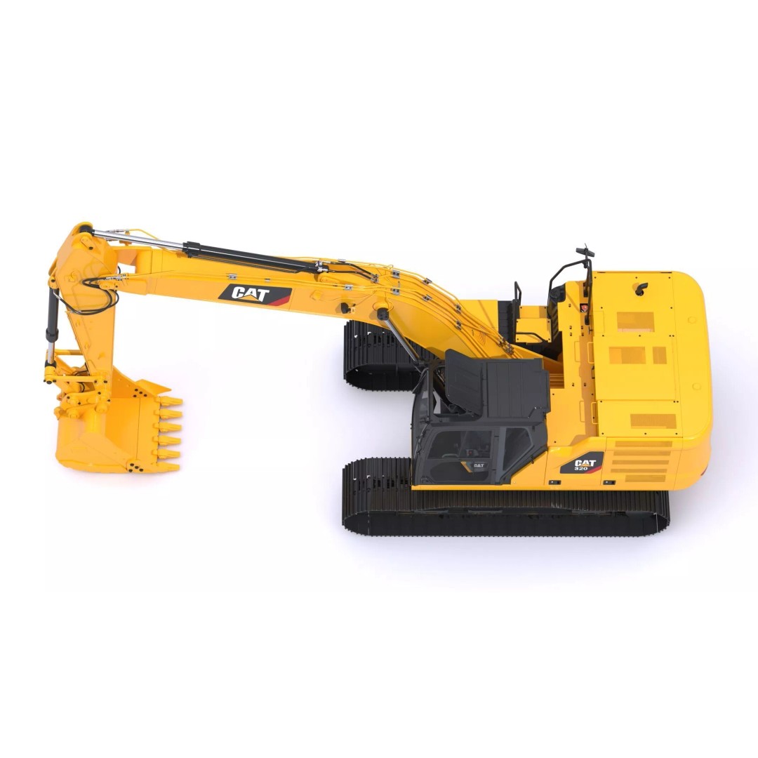 CAT Medium Excavator 320 3D Model – High-Poly PBR Game Asset, FBX - View 16