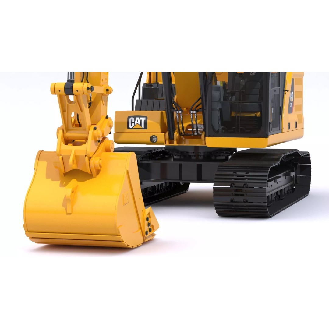 CAT Medium Excavator 320 3D Model – High-Poly PBR Game Asset, FBX - View 17