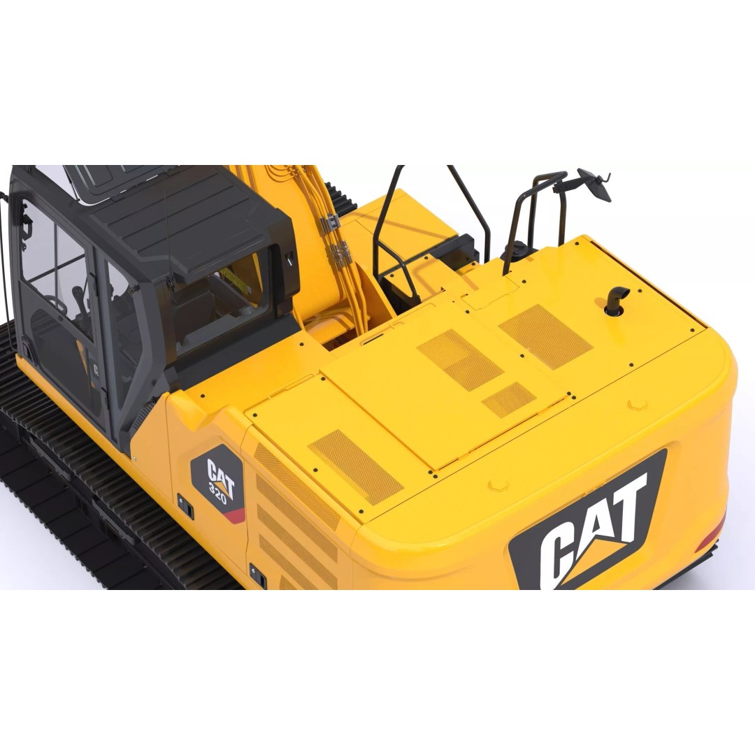 CAT Medium Excavator 320 3D Model – High-Poly PBR Game Asset, FBX - View 19
