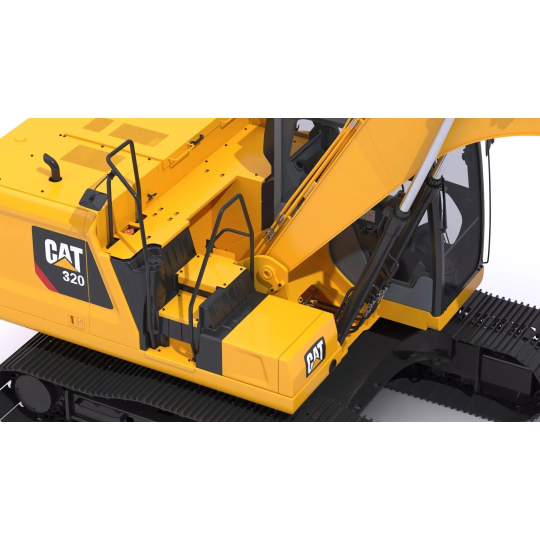 CAT Medium Excavator 320 3D Model – High-Poly PBR Game Asset, FBX - View 20