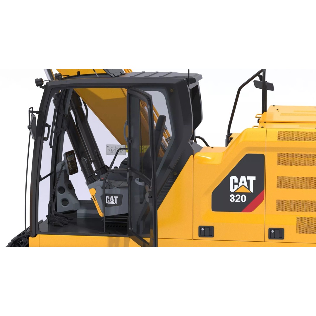 CAT Medium Excavator 320 3D Model – High-Poly PBR Game Asset, FBX - View 8