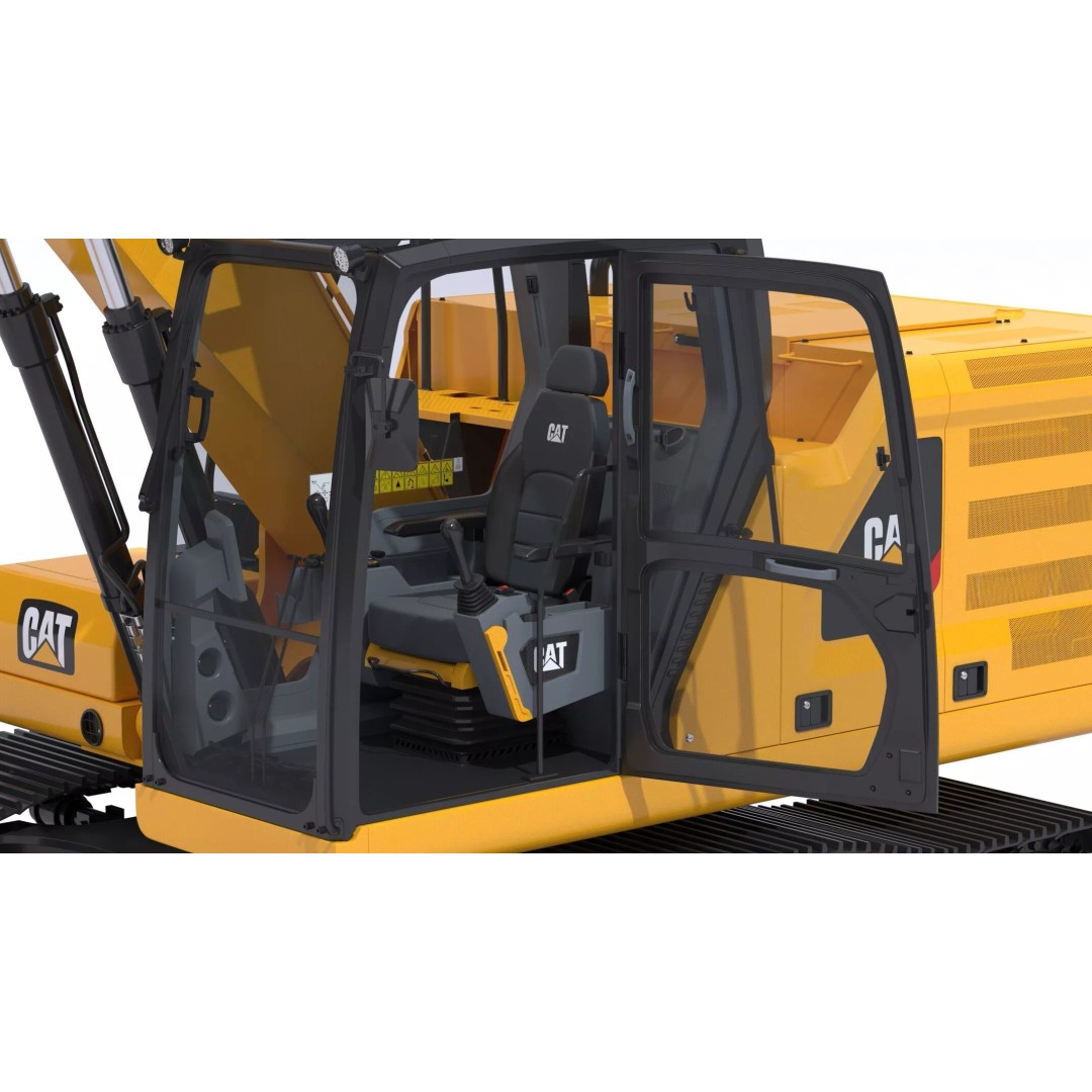 CAT Medium Excavator 320 3D Model – High-Poly PBR Game Asset, FBX - View 9