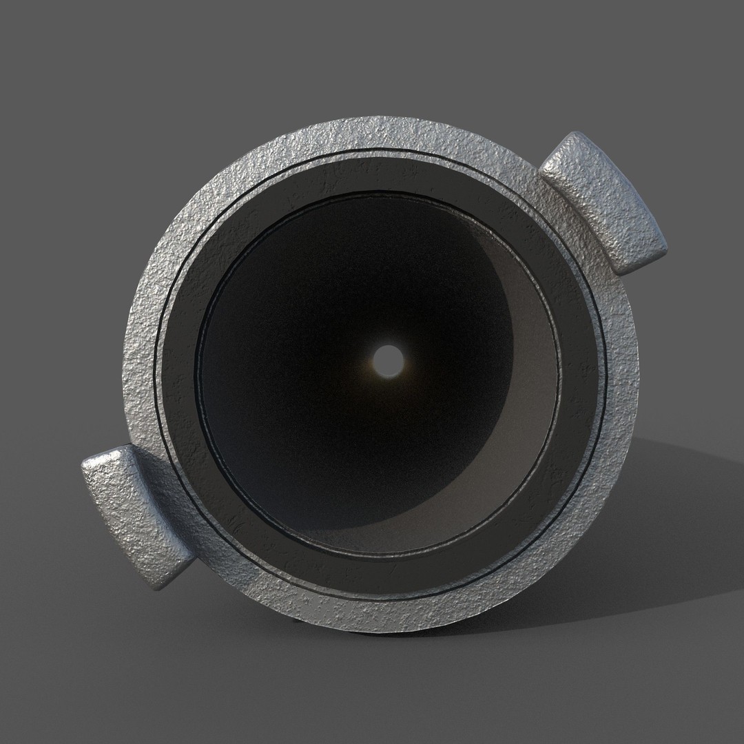 Fire Hose Nozzle 3D Model – Realistic Industrial Tool, PBR Textures - View 10