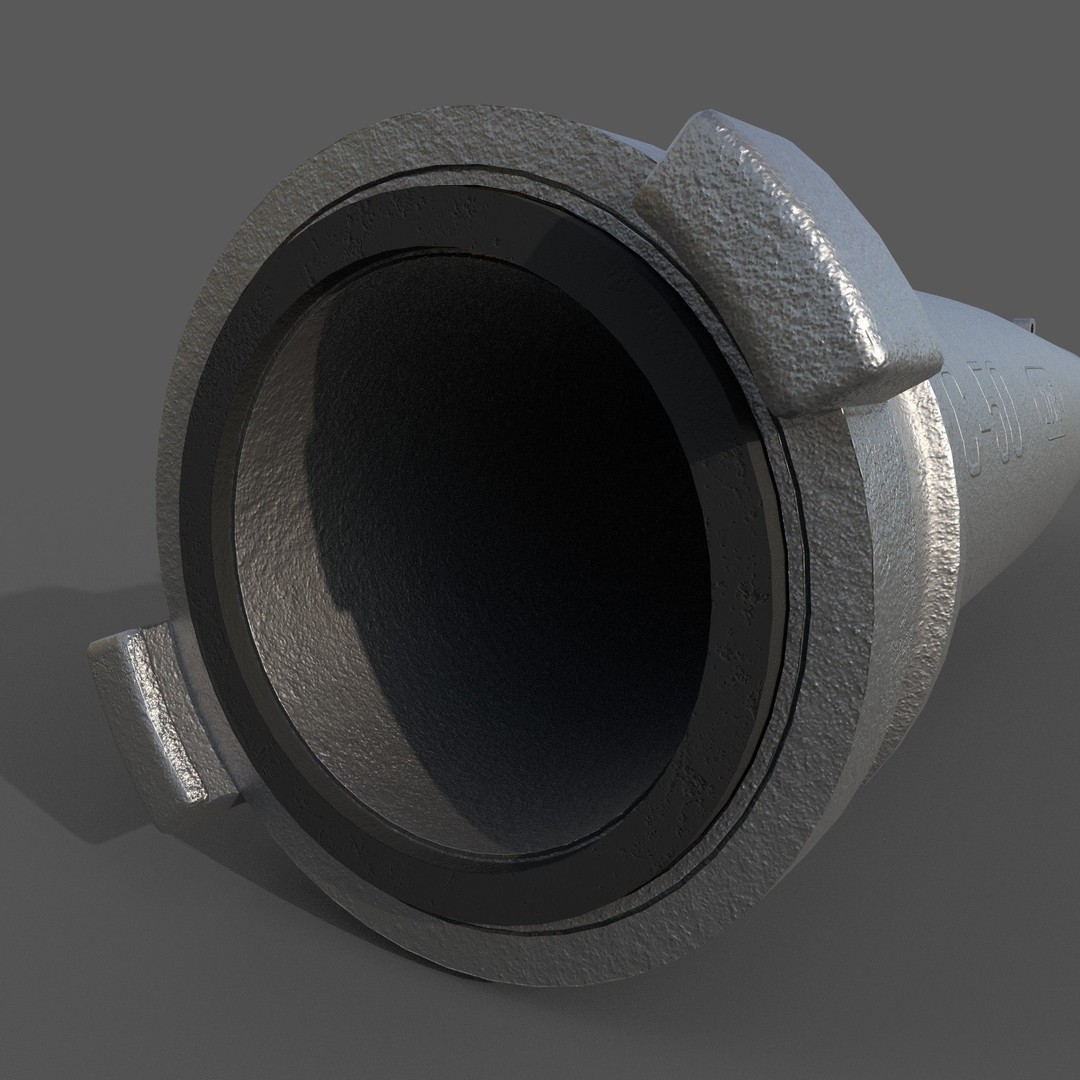 Fire Hose Nozzle 3D Model – Realistic Industrial Tool, PBR Textures - View 11