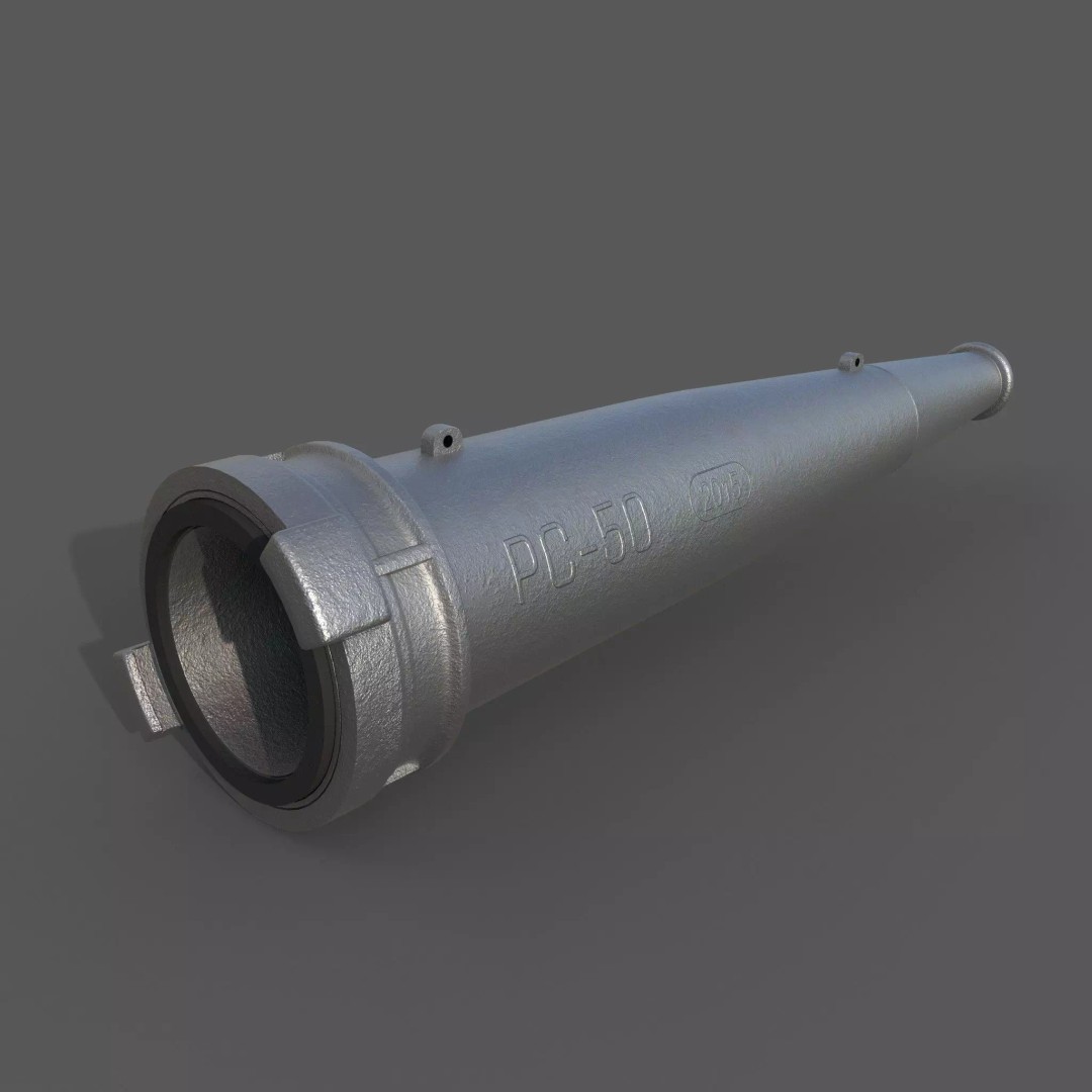 Fire Hose Nozzle 3D Model – Realistic Industrial Tool, PBR Textures - View 2