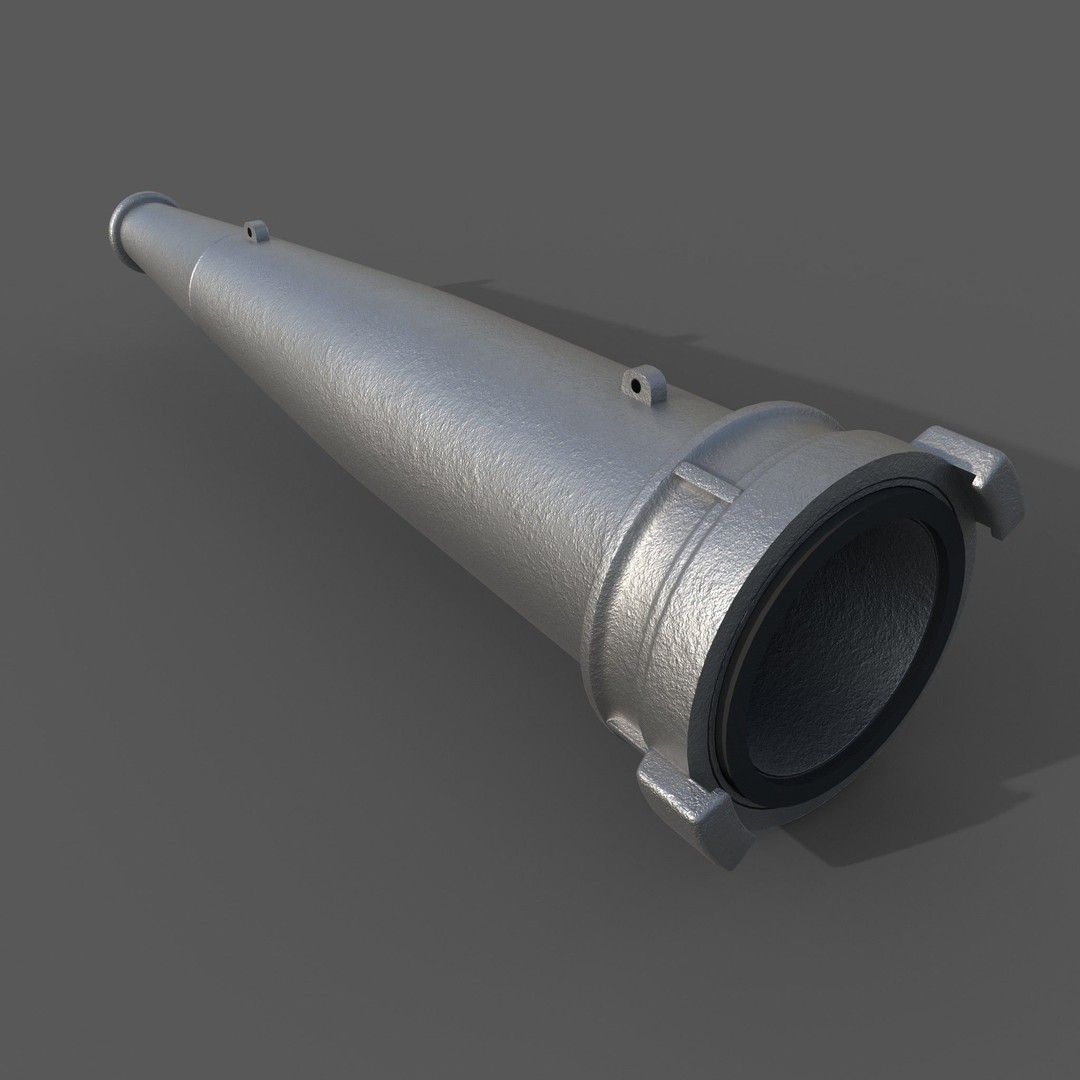 Fire Hose Nozzle 3D Model – Realistic Industrial Tool, PBR Textures - View 3
