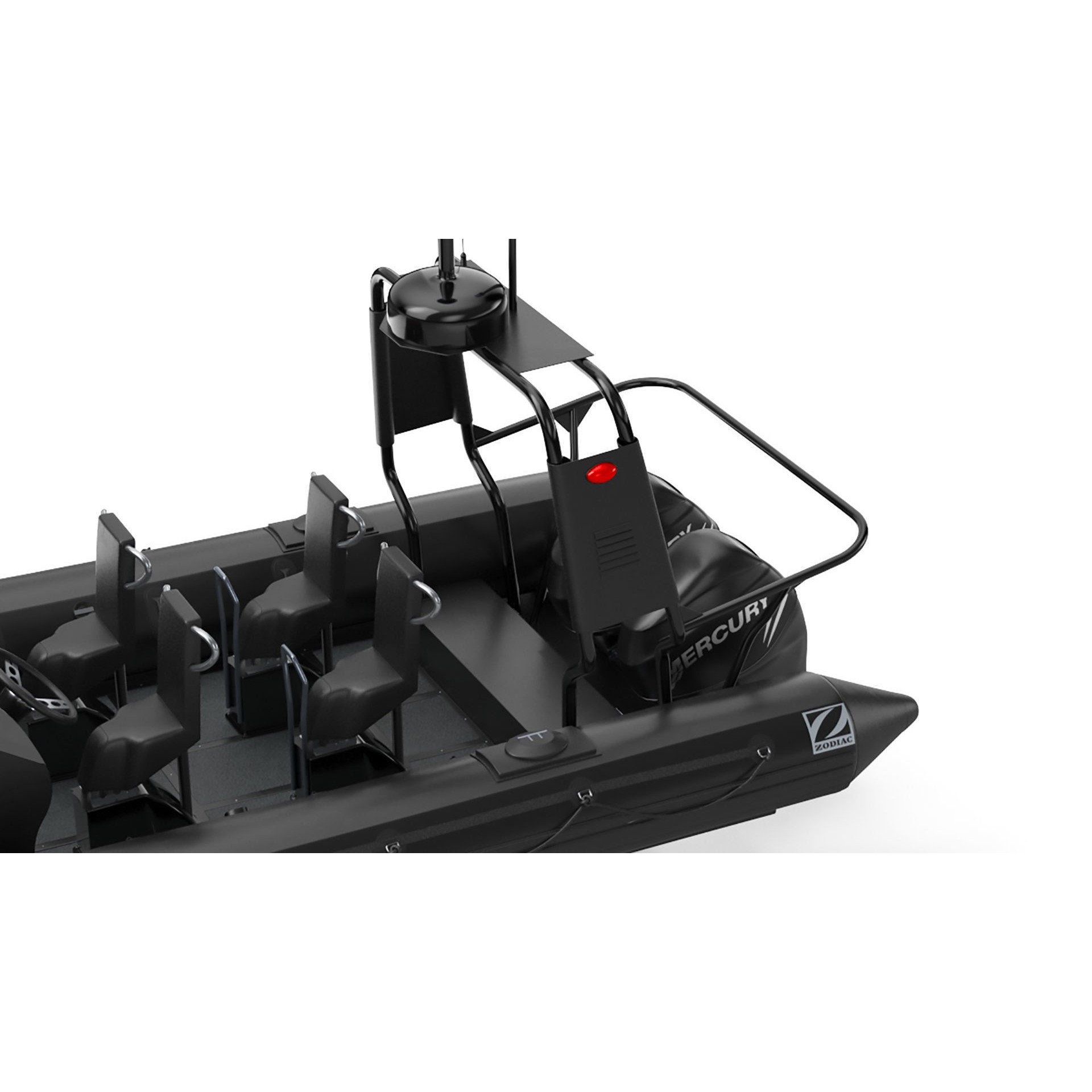 Military Inflatable Zodiac Boat with Mercury - Game-Ready 3D Model - View 15