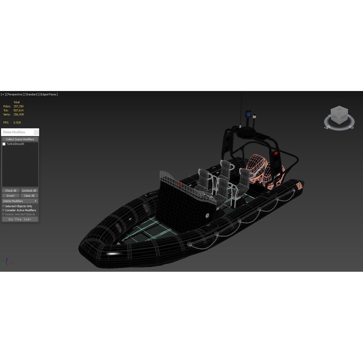 Military Inflatable Zodiac Boat with Mercury - Game-Ready 3D Model - View 6
