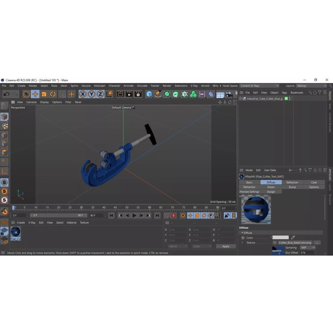 Industrial Tube Cutter 3D Model – High Quality PBR Asset, FBX