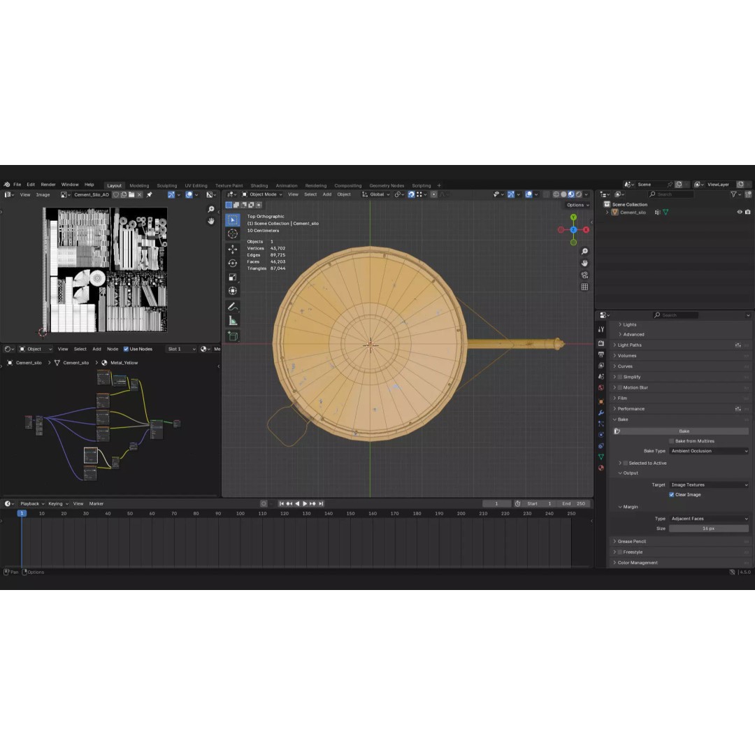 Cement Silo 3D Model – Realistic Static Storage Tank, PBR Textures - View 10