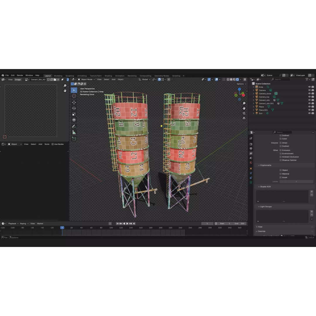 Cement Silo 3D Model – Realistic Static Storage Tank, PBR Textures - View 15