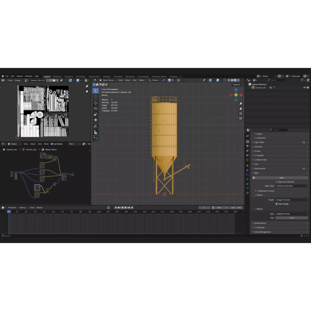 Cement Silo 3D Model – Realistic Static Storage Tank, PBR Textures - View 7