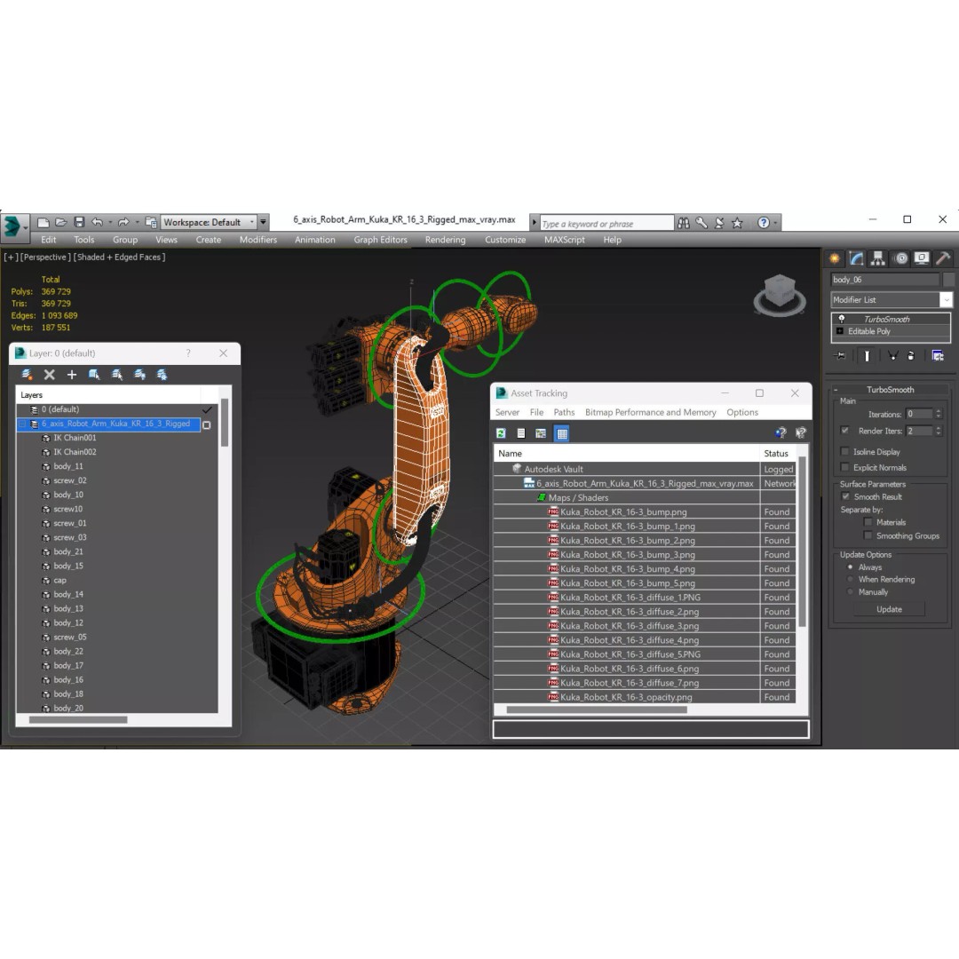 Kuka KR 16 3 3D Model – Rigged Industrial Robot Arm for Animation - View 28