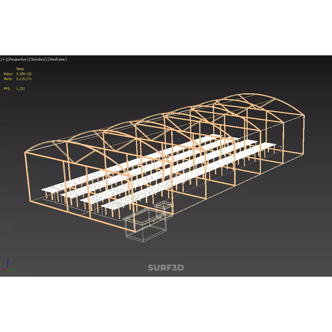 Farming Greenhouse 3D Model – Hydroponic Aeroponic Garden, FBX - View 11