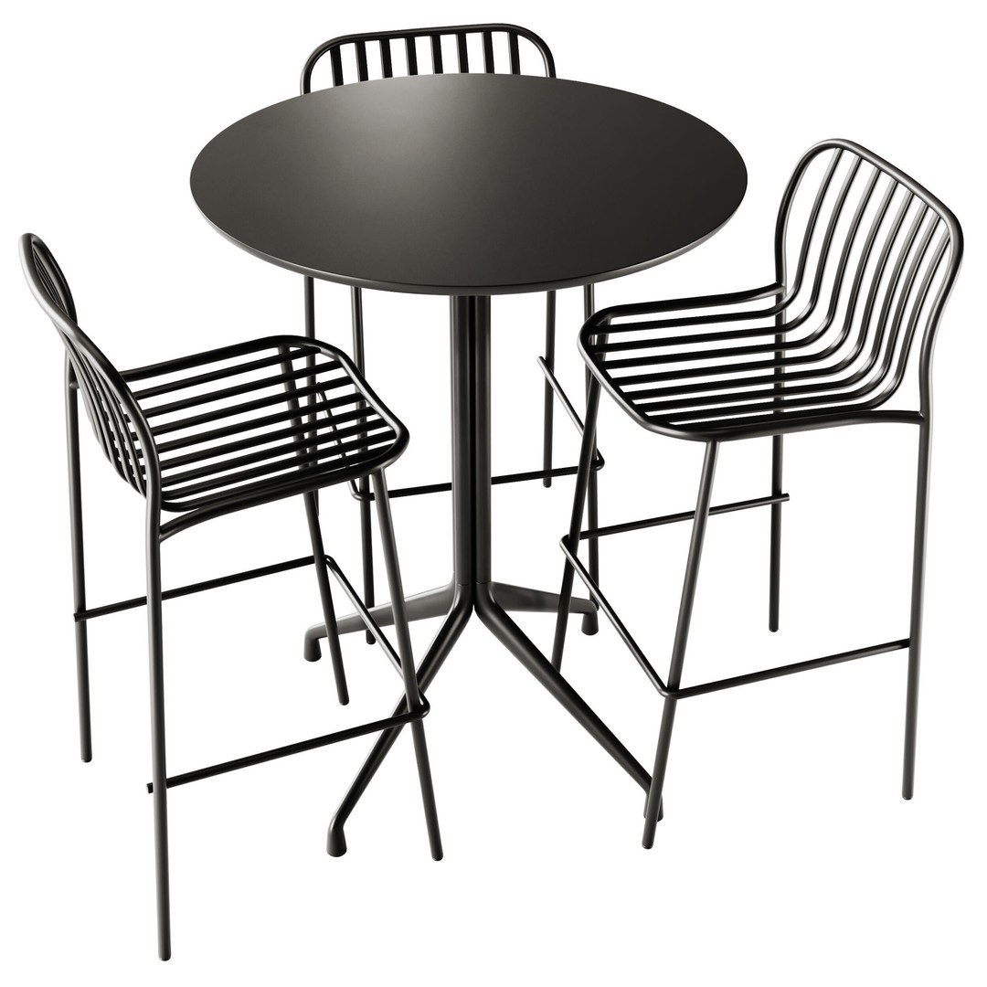 TrabA Bar Stool 3D Model – Modern Scandinavian Design, FBX & OBJ - View 4