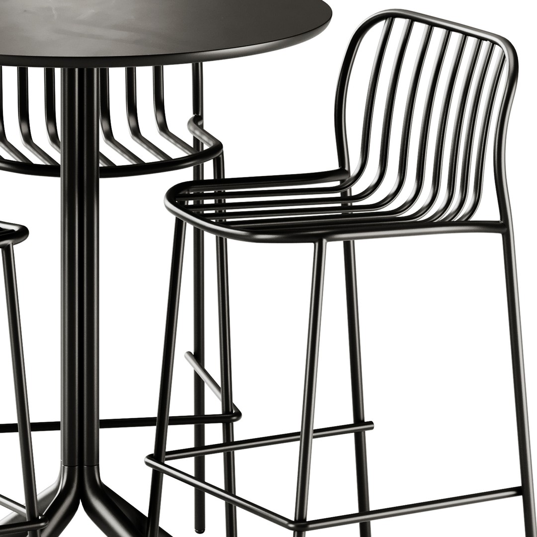 TrabA Bar Stool 3D Model – Modern Scandinavian Design, FBX & OBJ - View 7