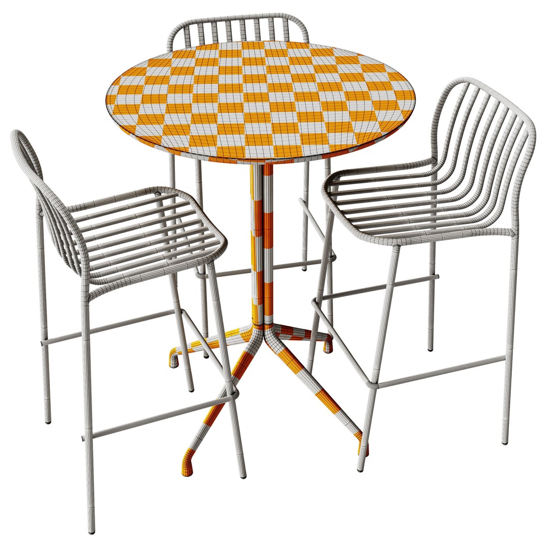 TrabA Bar Stool 3D Model – Modern Scandinavian Design, FBX & OBJ - View 9