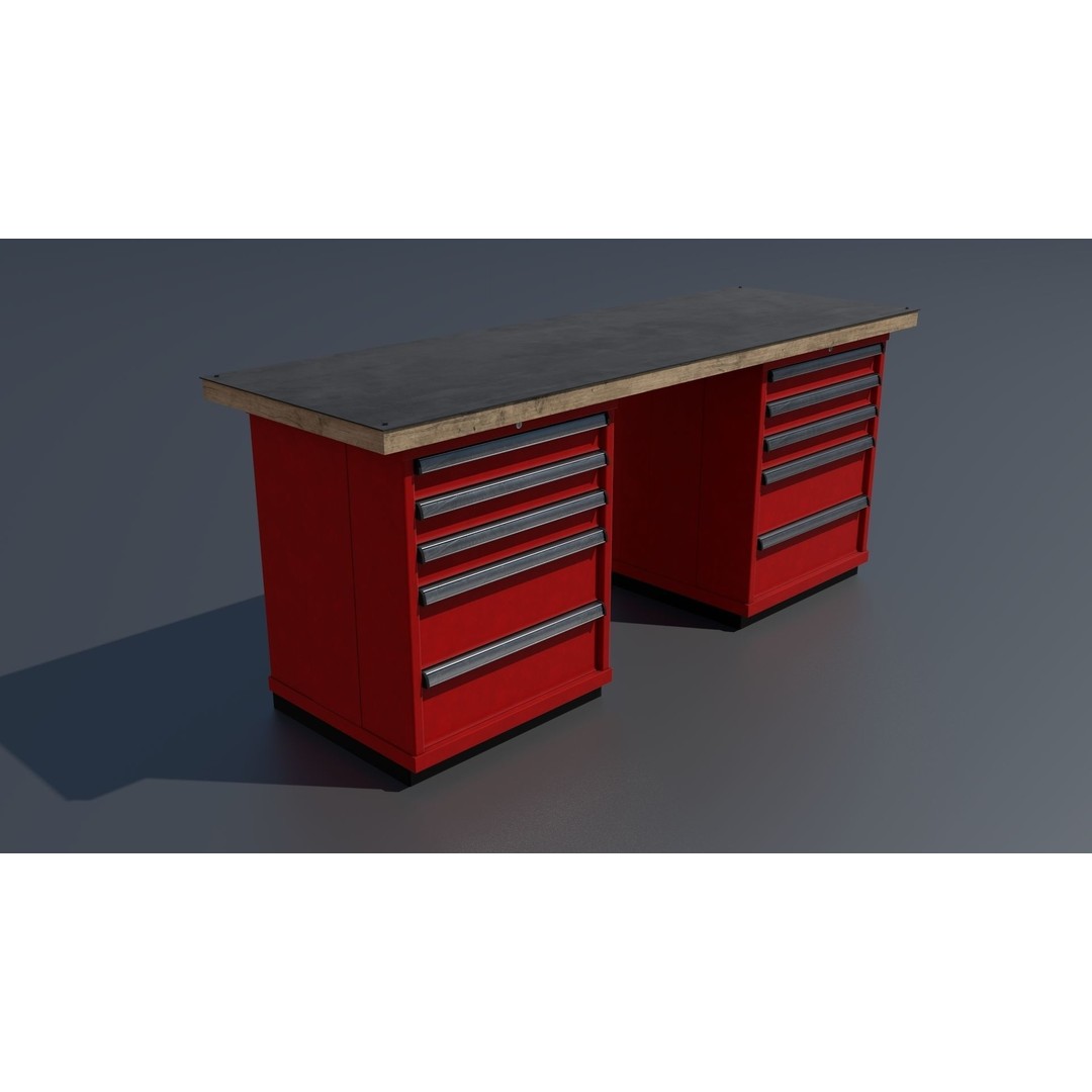 Workshop Closet and Bench 3D Model – PBR Industrial Assets, Blender - View 34