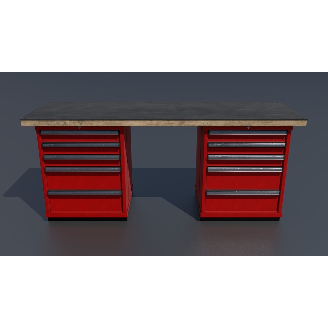 Workshop Closet and Bench 3D Model – PBR Industrial Assets, Blender - View 35
