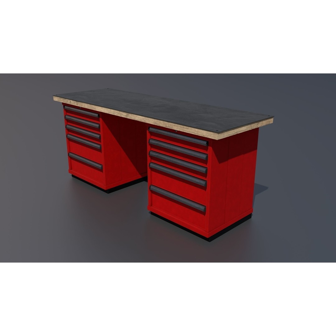 Workshop Closet and Bench 3D Model – PBR Industrial Assets, Blender - View 36