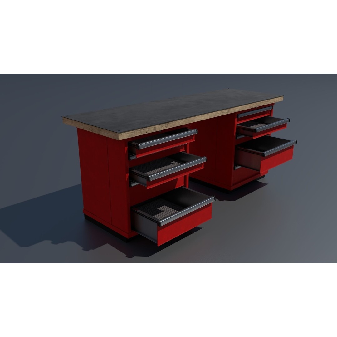 Workshop Closet and Bench 3D Model – PBR Industrial Assets, Blender - View 38