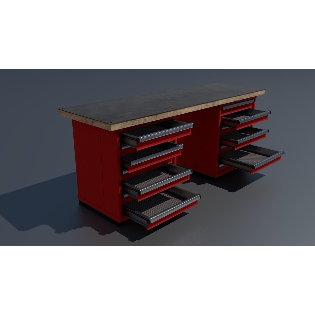 Workshop Closet and Bench 3D Model – PBR Industrial Assets, Blender - View 40