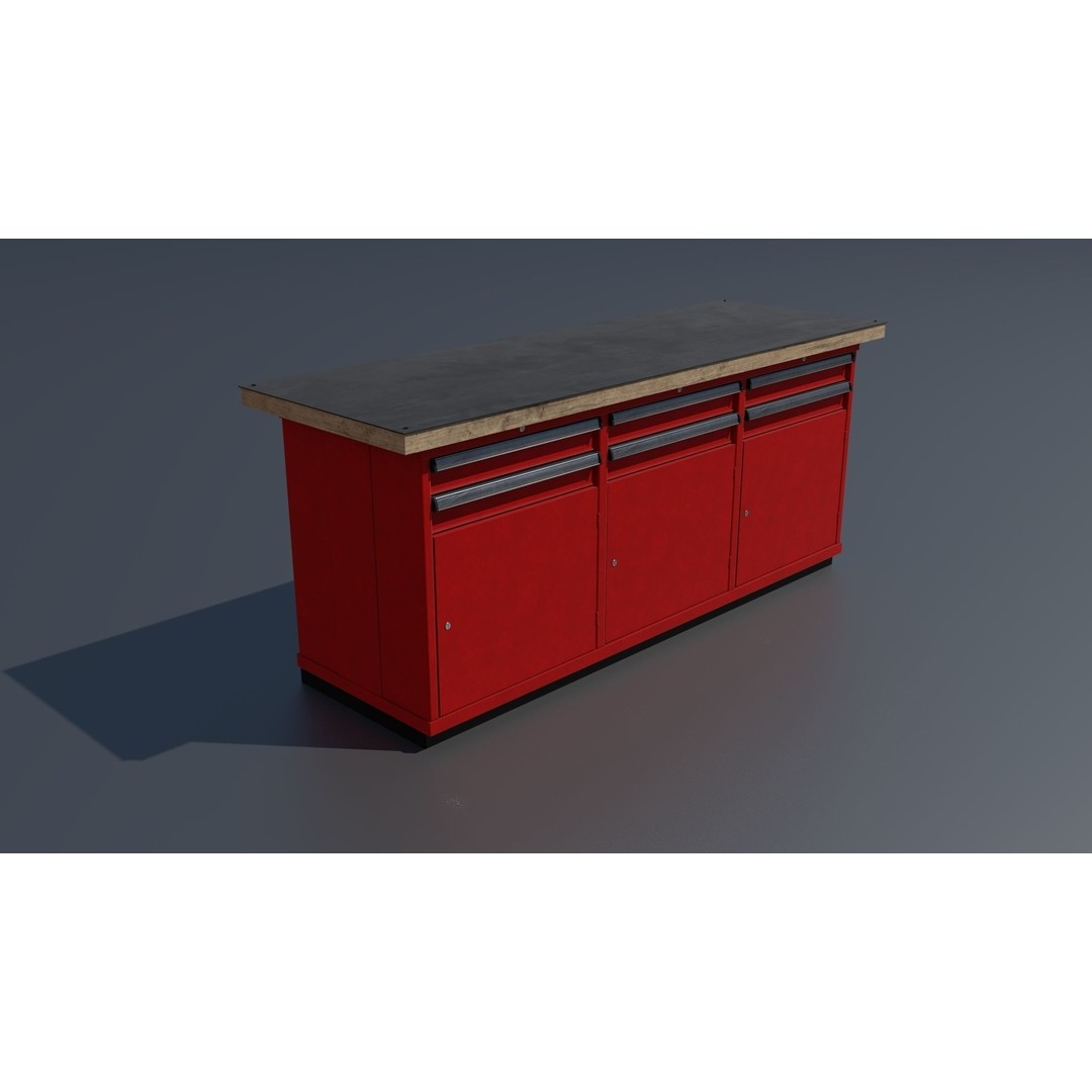 Workshop Closet and Bench 3D Model – PBR Industrial Assets, Blender - View 42