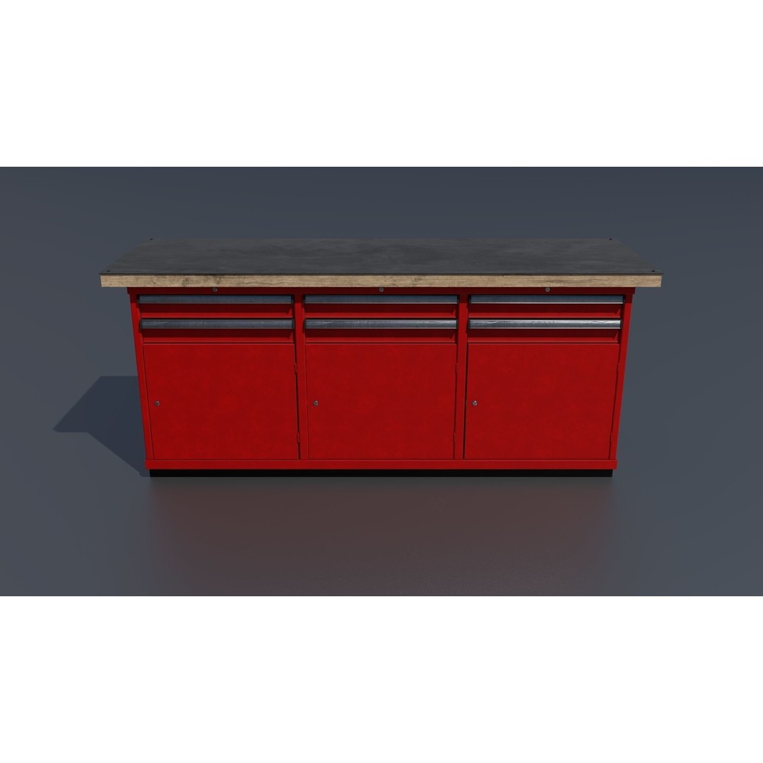 Workshop Closet and Bench 3D Model – PBR Industrial Assets, Blender - View 43