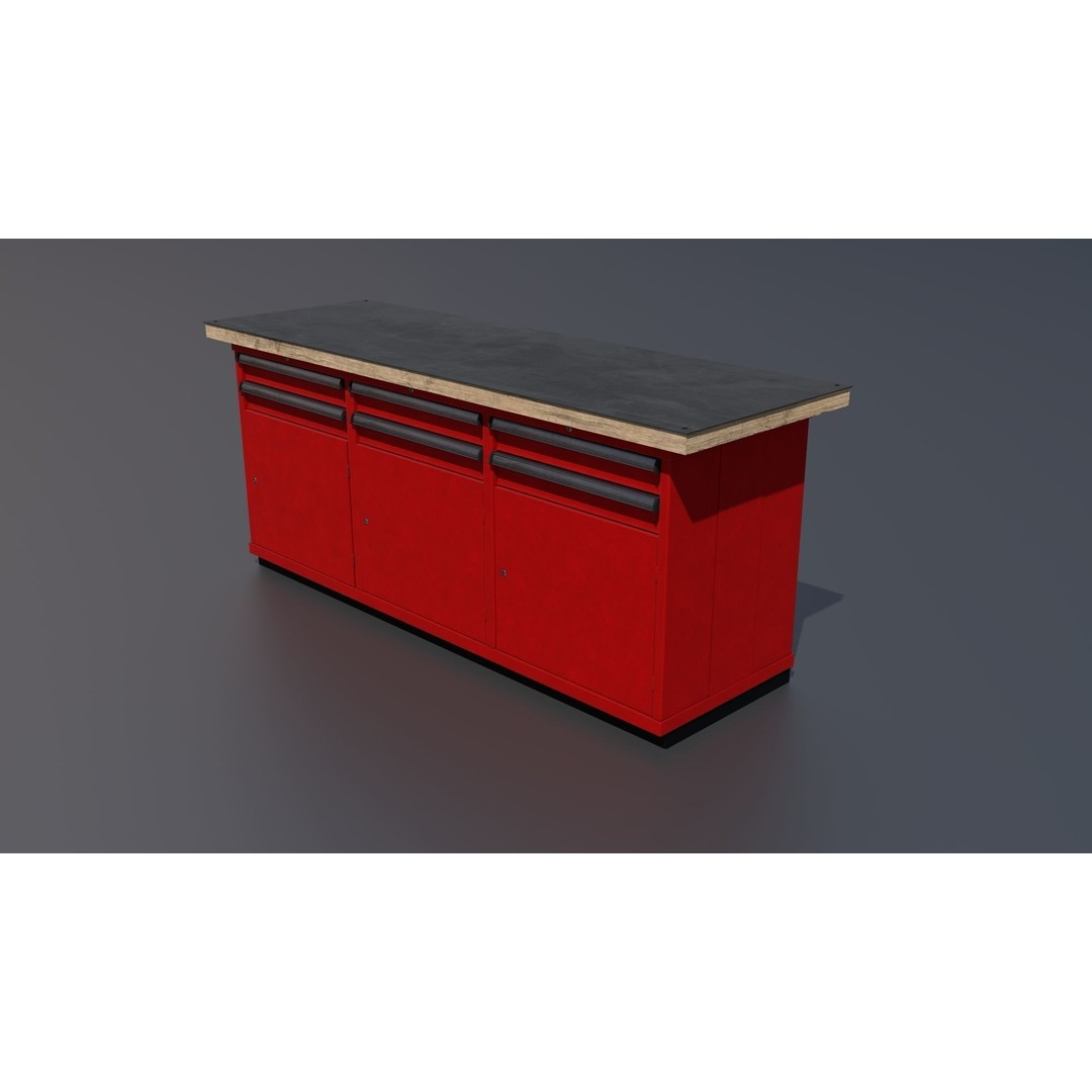 Workshop Closet and Bench 3D Model – PBR Industrial Assets, Blender - View 44