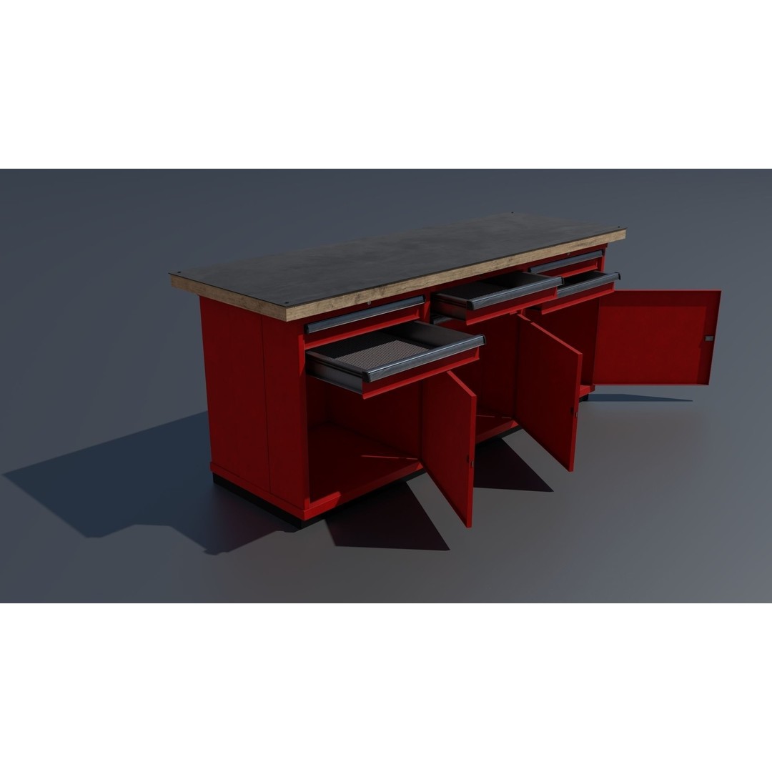 Workshop Closet and Bench 3D Model – PBR Industrial Assets, Blender - View 46
