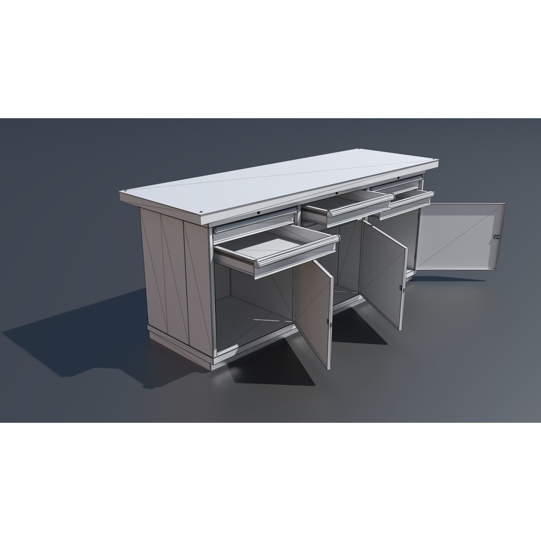 Workshop Closet and Bench 3D Model – PBR Industrial Assets, Blender - View 47