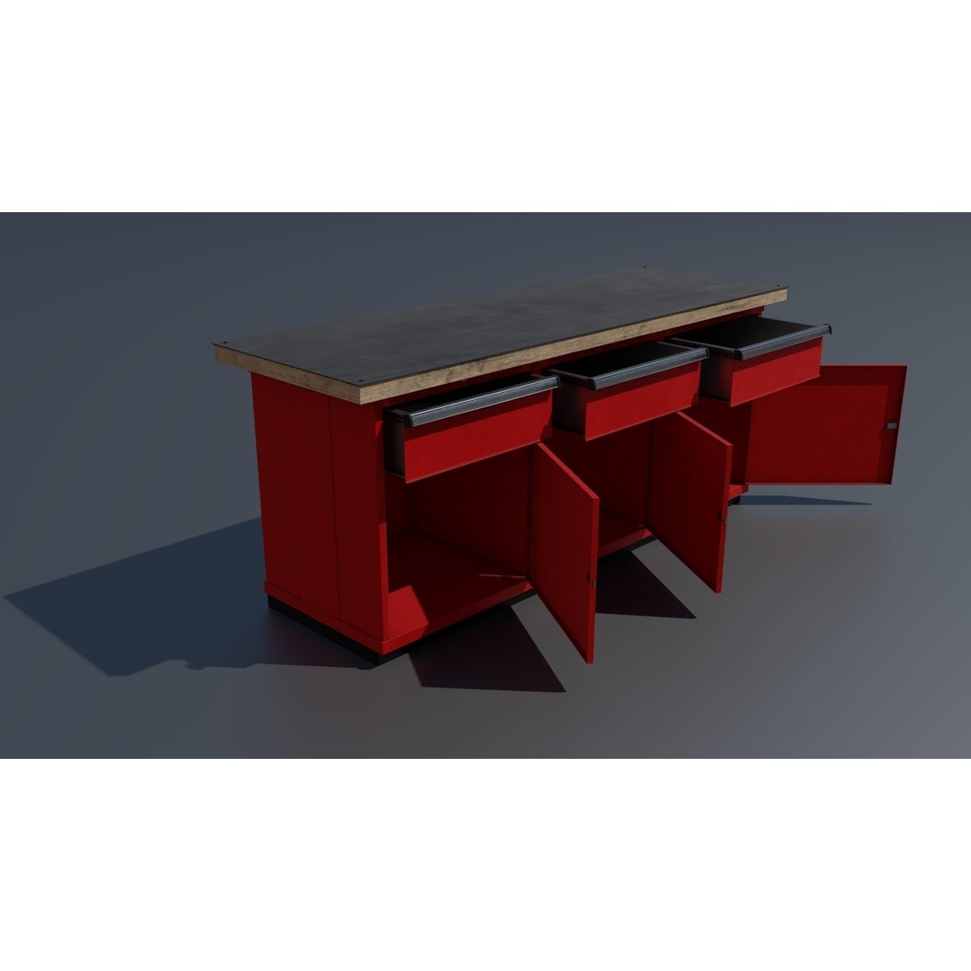 Workshop Closet and Bench 3D Model – PBR Industrial Assets, Blender - View 48