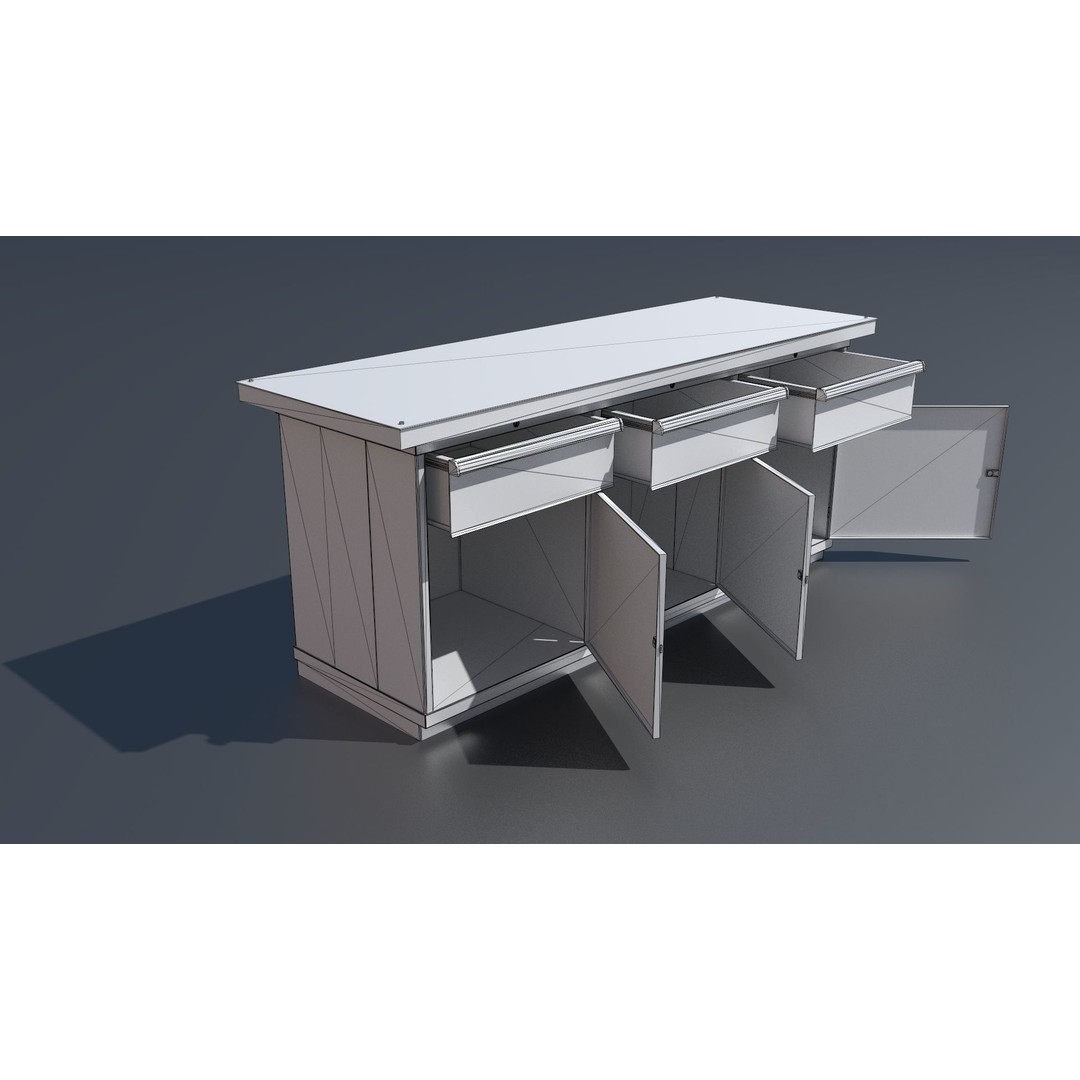 Workshop Closet and Bench 3D Model – PBR Industrial Assets, Blender - View 49