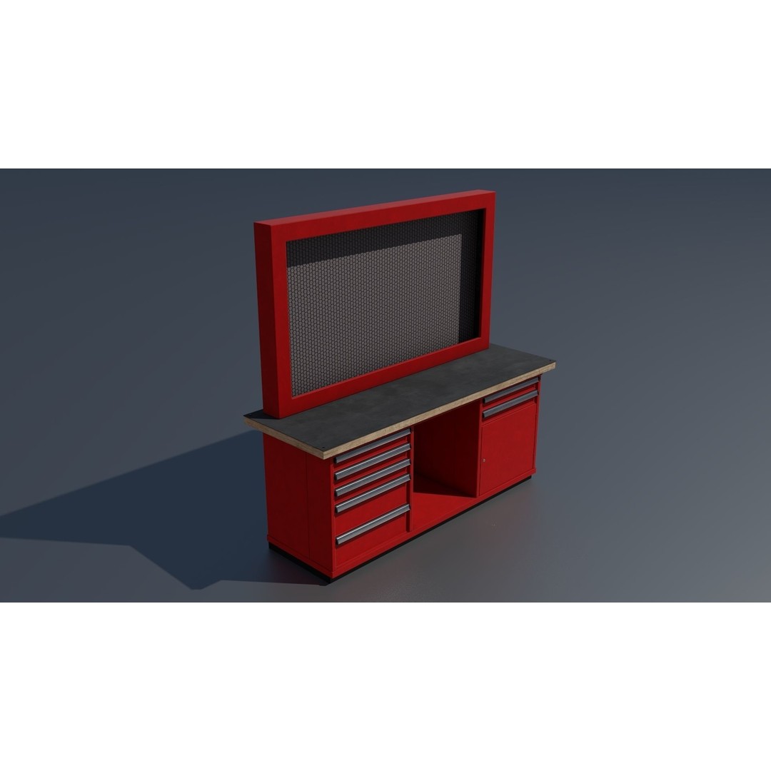 Workshop Closet and Bench 3D Model – PBR Industrial Assets, Blender - View 50