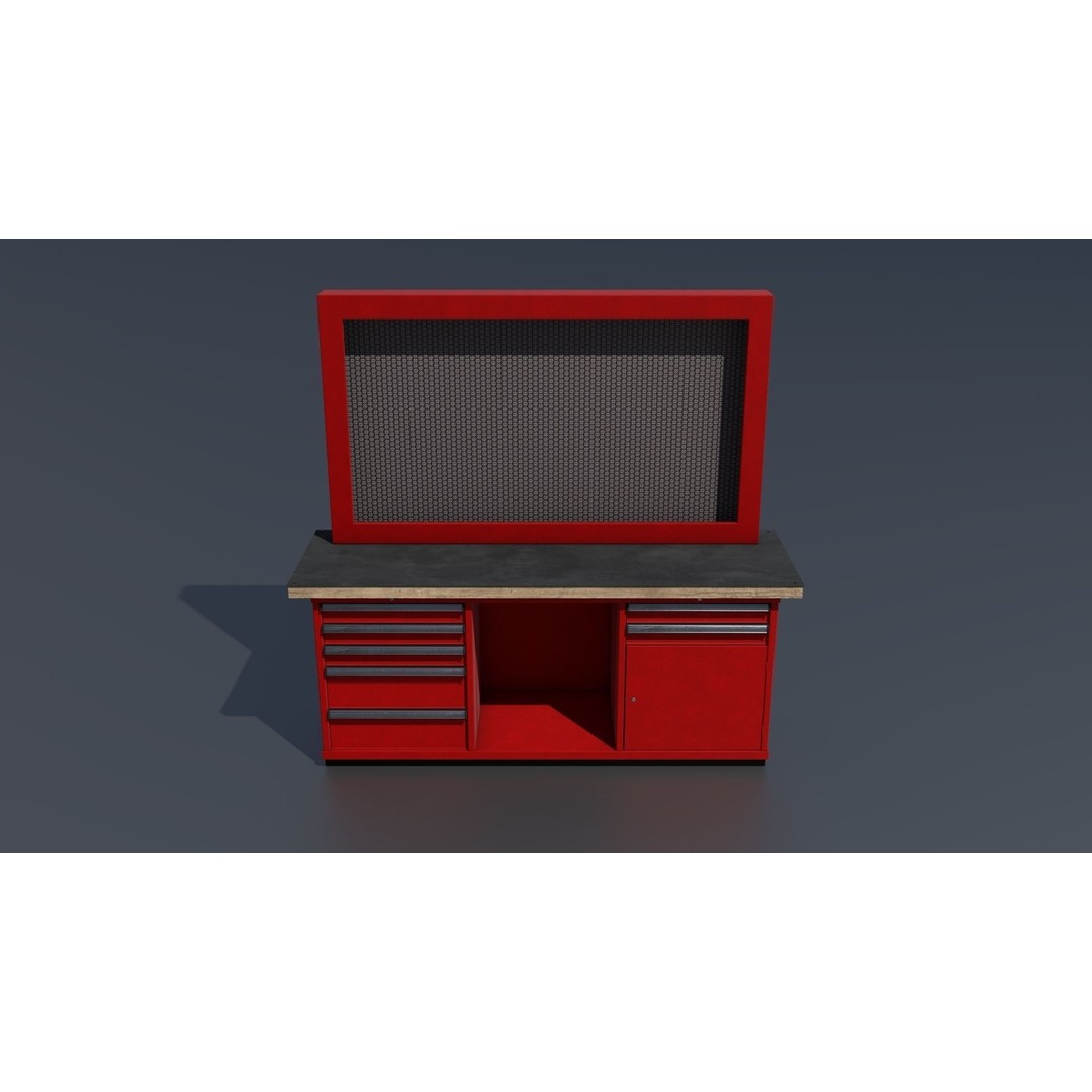 Workshop Closet and Bench 3D Model – PBR Industrial Assets, Blender - View 51