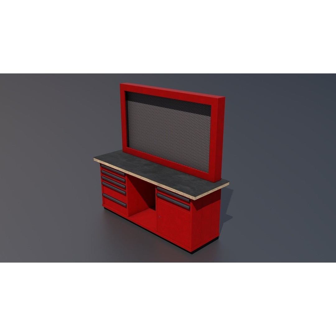 Workshop Closet and Bench 3D Model – PBR Industrial Assets, Blender - View 52