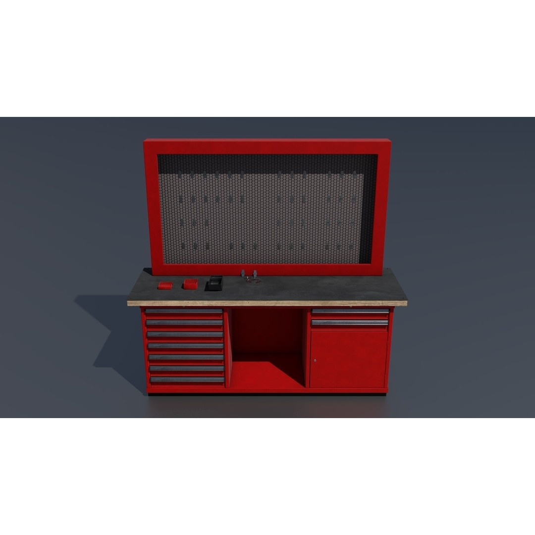 Workshop Closet and Bench 3D Model – PBR Industrial Assets, Blender - View 58